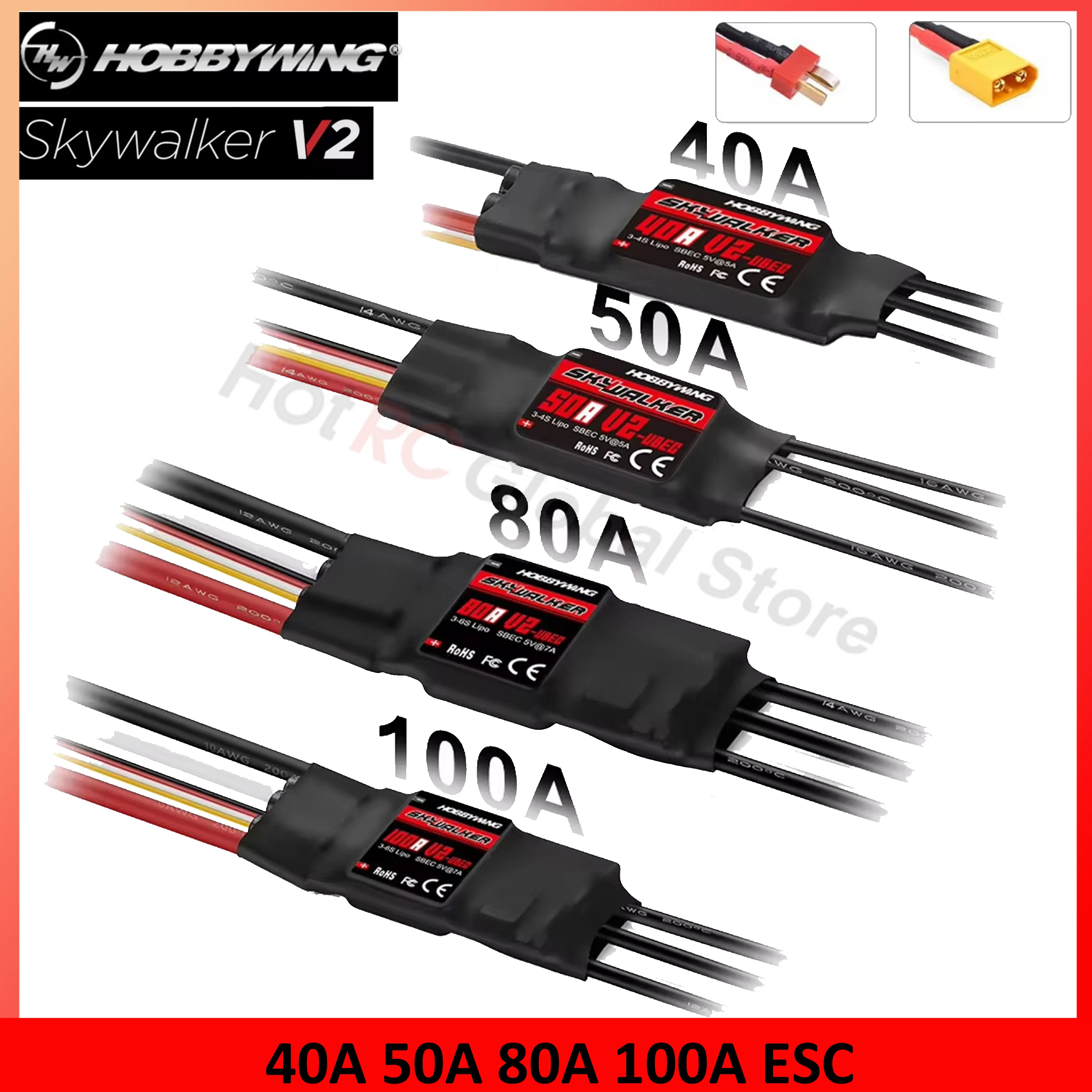 Hobby Zone Rc - HOBBYWING Skywalker V2 Series 40A 50A